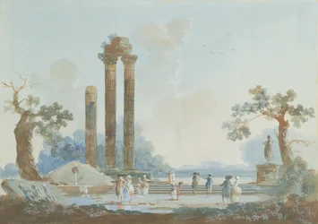 Promenade in a Park at Dusk: A Set of Pendants, 1784